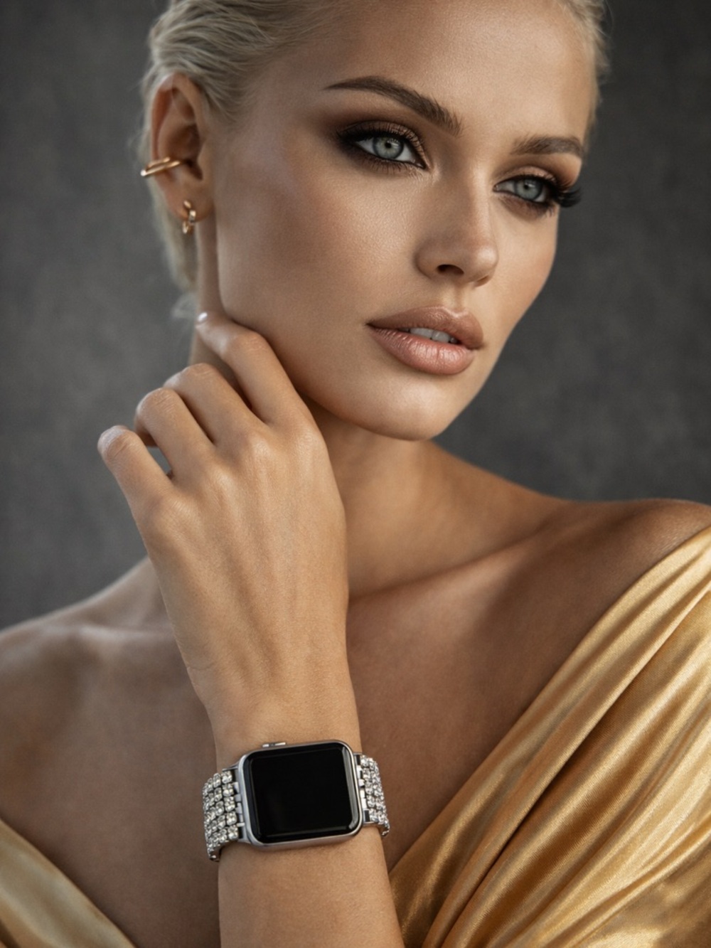 Luxe Crystal Apple Watch Bracelet ✨ Statement Jewelry Band | Silver Bling Strap - Picture 11 of 11